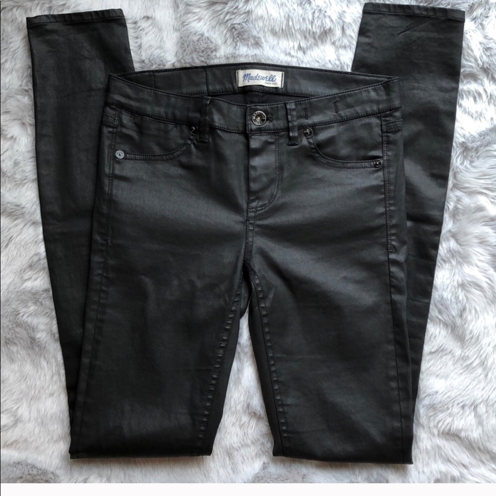 Madewell Skinny “Leather-Like” Sheen Jeans